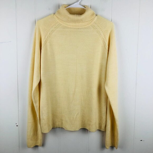 G.H. Bass & Company Womens Sweater Yellow Turtle Neck Large - Picture 1 of 11